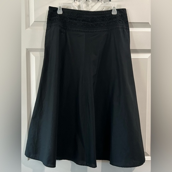 Lauren Ralph Lauren Smocked Waist Midi A-Line Skirt Size 10 Mature Witchy Preppy - Picture 2 of 8